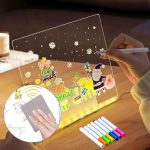 LED Light-Up Writing Board with Markers - Acrylic Message pad with stand - Image 6